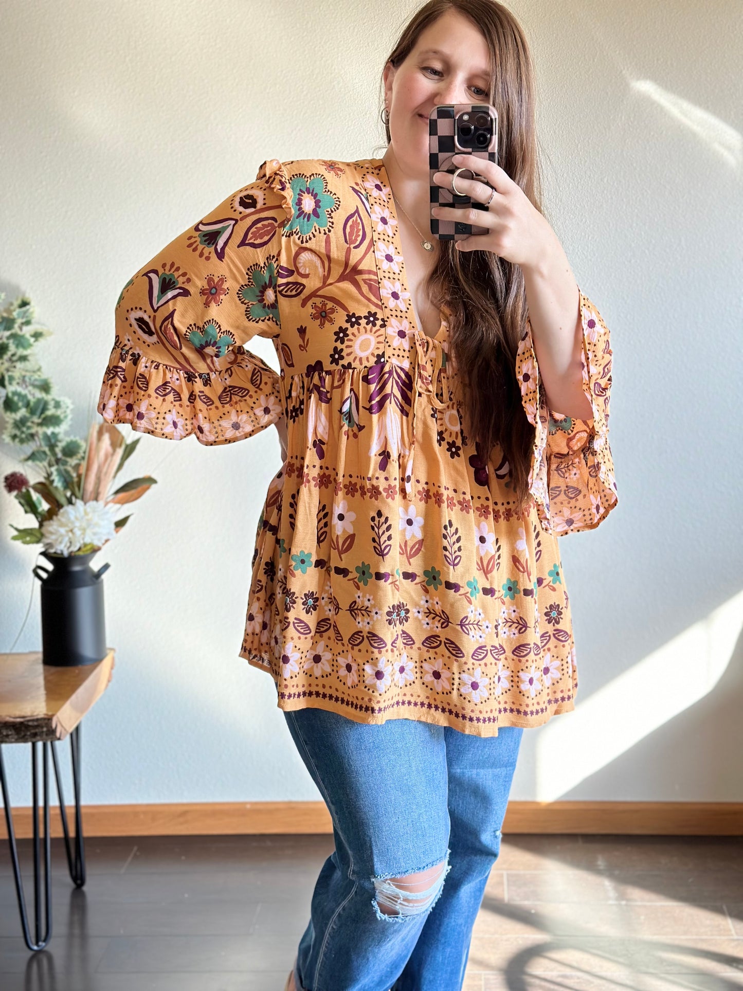 Bree Babydoll Tunic (Mustard)