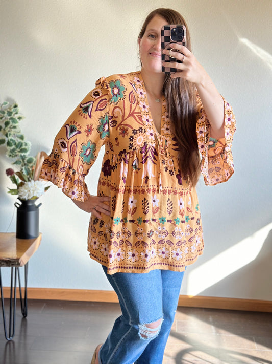 Bree Babydoll Tunic (Mustard)