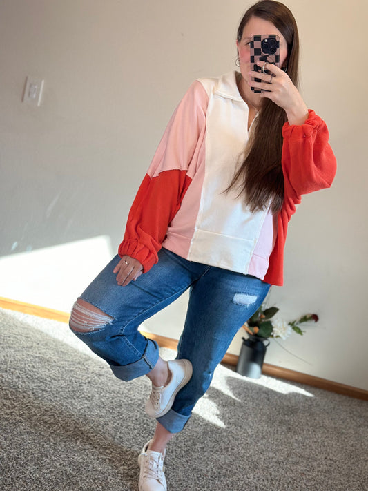 Poppy Pullover- Strawberry Cream